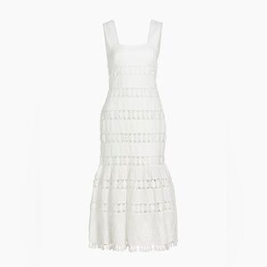 Zimmerman Pop Linen Lace Paneled Midi-Dress